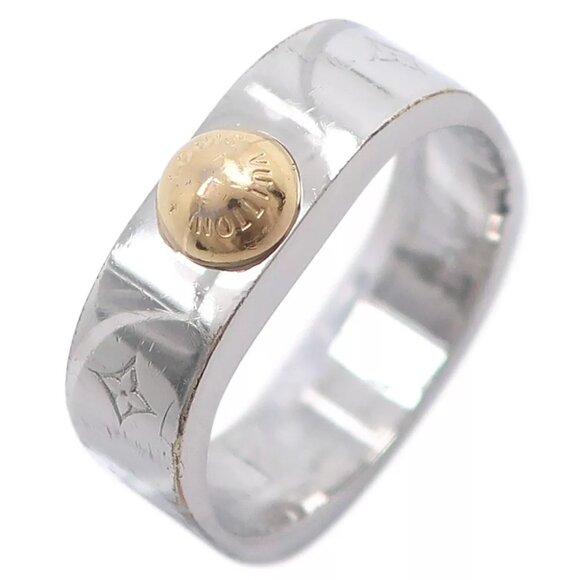 LOUIS VUITTON Nanogram Ring M00218 metallic #7.8(US Size) 5.7g unisex - Picture 1 of 7